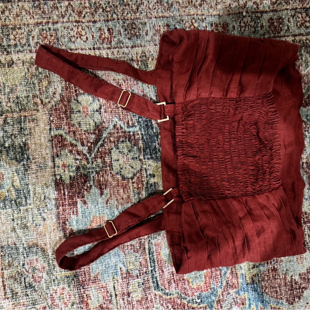 Maroon Linen Two Piece Set - Picture 5 of 5